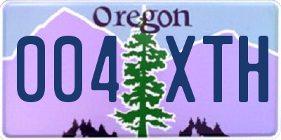 OR license plate 004XTH