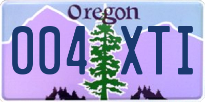 OR license plate 004XTI