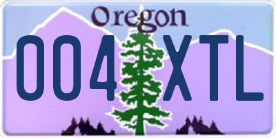 OR license plate 004XTL