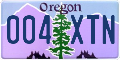 OR license plate 004XTN