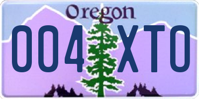 OR license plate 004XTO