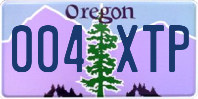 OR license plate 004XTP