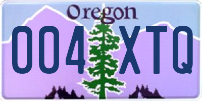 OR license plate 004XTQ