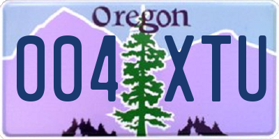 OR license plate 004XTU