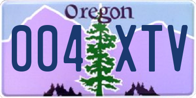 OR license plate 004XTV