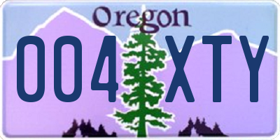 OR license plate 004XTY