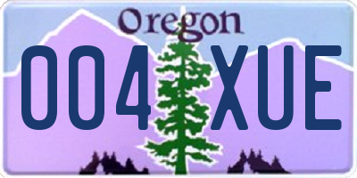 OR license plate 004XUE