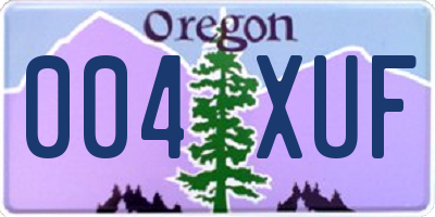 OR license plate 004XUF