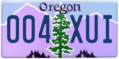 OR license plate 004XUI
