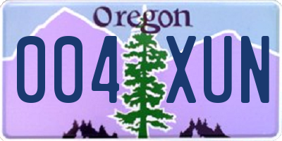 OR license plate 004XUN