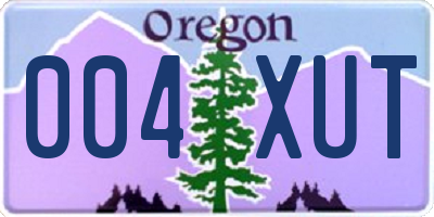 OR license plate 004XUT