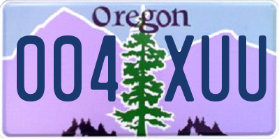 OR license plate 004XUU