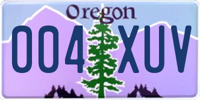 OR license plate 004XUV