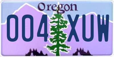 OR license plate 004XUW
