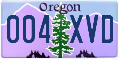 OR license plate 004XVD