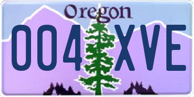OR license plate 004XVE