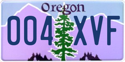 OR license plate 004XVF