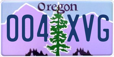 OR license plate 004XVG