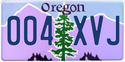 OR license plate 004XVJ