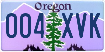 OR license plate 004XVK