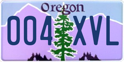OR license plate 004XVL