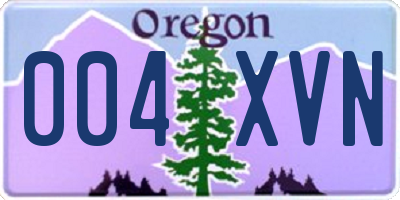 OR license plate 004XVN