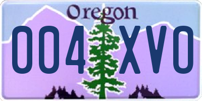 OR license plate 004XVO