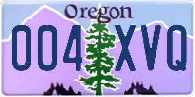 OR license plate 004XVQ