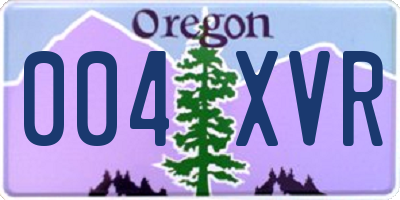OR license plate 004XVR