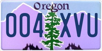 OR license plate 004XVU