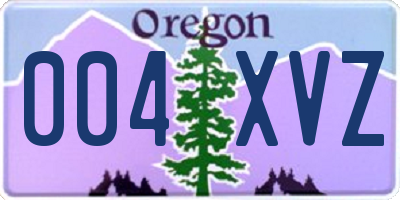 OR license plate 004XVZ