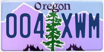 OR license plate 004XWM