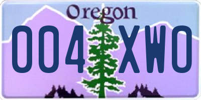 OR license plate 004XWO