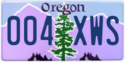 OR license plate 004XWS