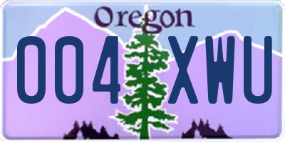 OR license plate 004XWU