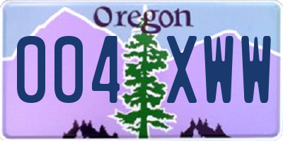 OR license plate 004XWW