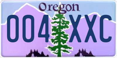 OR license plate 004XXC