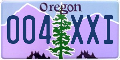 OR license plate 004XXI