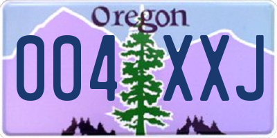 OR license plate 004XXJ