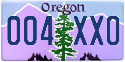 OR license plate 004XXO