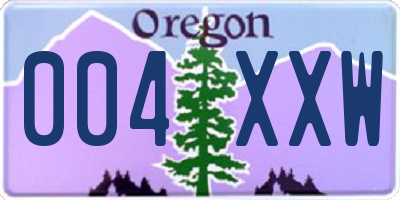 OR license plate 004XXW