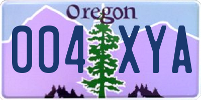 OR license plate 004XYA