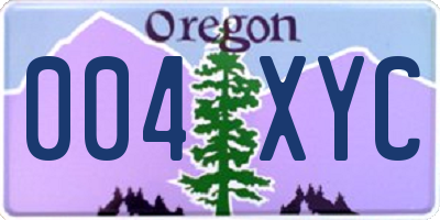 OR license plate 004XYC