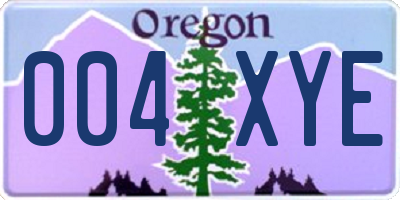 OR license plate 004XYE