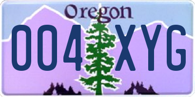 OR license plate 004XYG