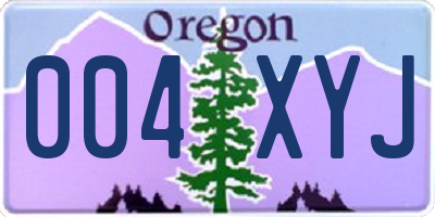 OR license plate 004XYJ