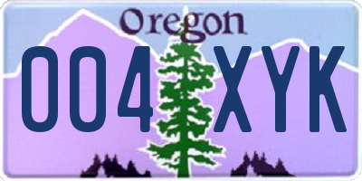 OR license plate 004XYK