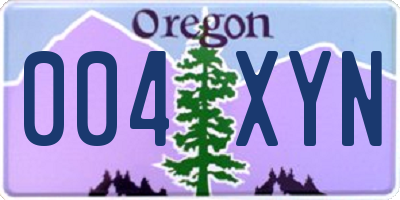 OR license plate 004XYN