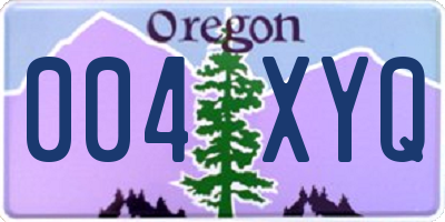 OR license plate 004XYQ