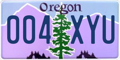 OR license plate 004XYU